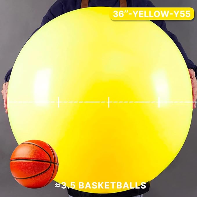 PartyWoo Yellow Balloons 4pcs 36 Inch Yellow Latex Helium Balloons for Birthday Baby Shower Graduation Sunflower Anniversary Engagement Bee Hawaiian Beach Lemon Theme Party Decorations Yellow-Y55