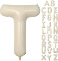 Cream T Letter Balloons,40 Inch Letter T Balloon Beige,Helium Custom Letter Balloon for Birthday Anniversary Party Decorations