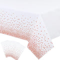 4 Pack Plastic Tablecloth Disposable Rose Gold Tablecloth for Rectangle Tables 54" x 108" Party Decorations Birthday Thanksgiving Christmas Valentines Wedding Outdoor BBQ Picnic (Rose Gold, 4 Pack)
