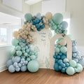 163Pcs Under The Sea Balloon Garland Arch Kit - Ocean Theme Party Decorations with Dusty Slate Blue Pastel Green Sand White Balloons for Baby Shower Birthday Under the Sea Party Decorations