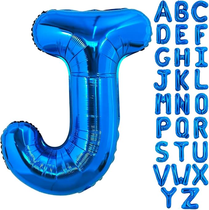 40 Inch Blue Letter J Balloons Alphabet J Letter Balloons Foil Mylar Big Letter Balloons for Birthday Party Anniversary New Year Graduation Wedding Decorations
