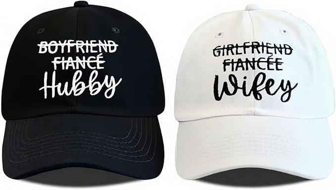 Adjustable Embroidered Hat for Bridal Shower Wedding Engagement Anniversary Honeymoon Newlyweds Couples Gifts