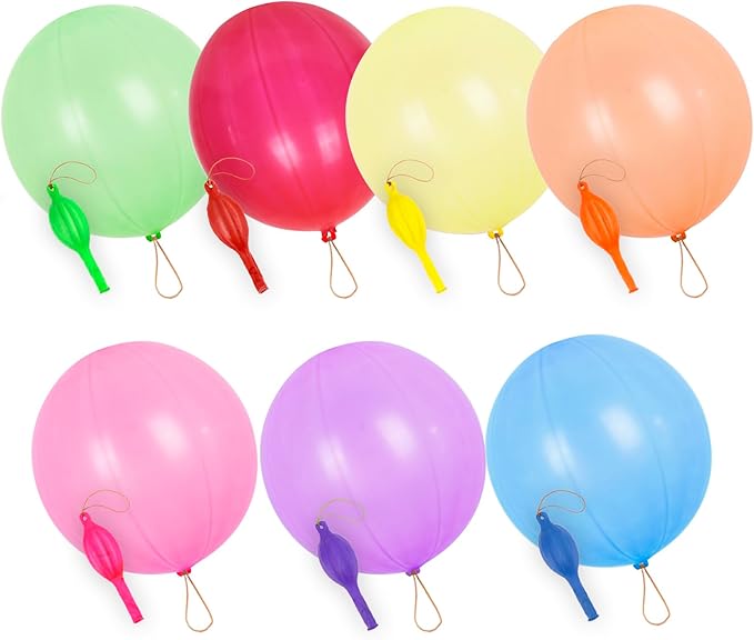 rubfac 30Pcs Punch Balloons, Party Favors for Kids, Thickened Heavy Duty Neon Punching Bounce Balloon for Easter Egg Fillers,Birthday Party Goodie Bag Stuffers Exciting Outdoor Play Supply