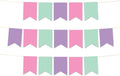 Andaz Press Hanging Pennant Banner with String, Pink, Mint Green, Lavender, 1-Set, 24 Pennants, Approx. 12-Feet Long, Unicorn Theme Colored Supplies