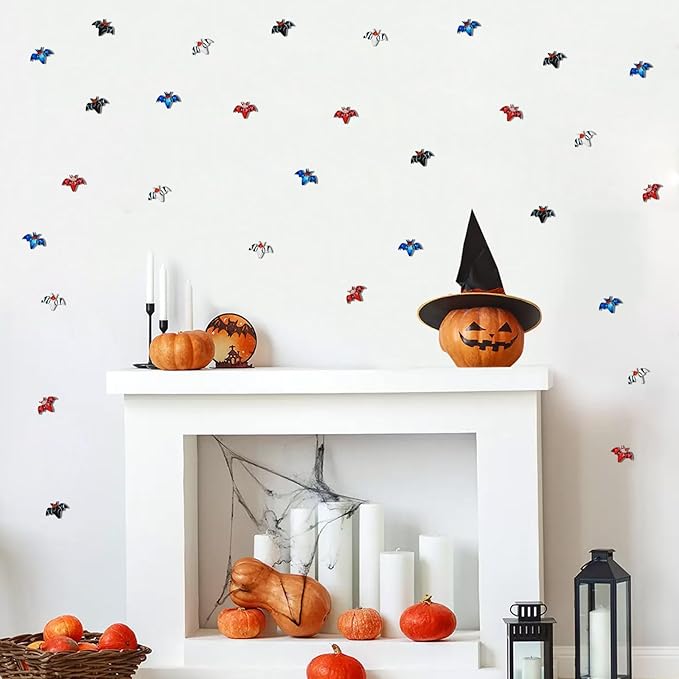 100PCS Miniature Bats for Crafts Dollhouse Cute Halloween Decor Mini Bats Decor Miniature Things for Fairy Garden Dollhouse Micro Landscaping Decoration