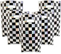 OasiZephauride 30PCS Race Car Party Favors Bags,Iridescent Black and White Party Goodie bags,Checkered Gift Bags with Handles for Kids Birthday Candy Treat Bags, Car Themed Party Supplies