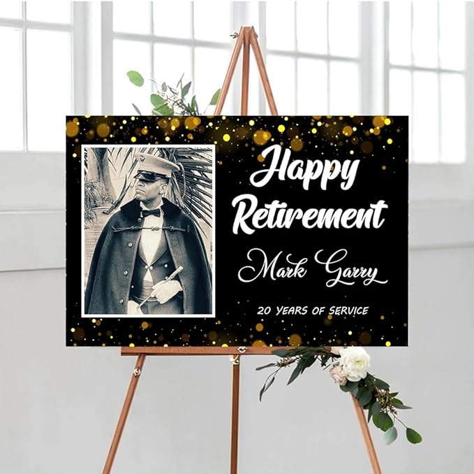 Personalized Retirement Yard Sign, Personalized Lawn Decoration for Happy Retirement Celebration, Outdoor Welcome Board for Party Entrance, Event Decor for Coworker Farewell Party, 12x18 Inch
