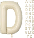 Biapian 40 Inch Giant Cream D Foil Balloons - Big Single Alphabet A-Z, Beige Large Aluminum Balloons for Birthday, Baby Shower, Wedding, Anniversary Party Decoration