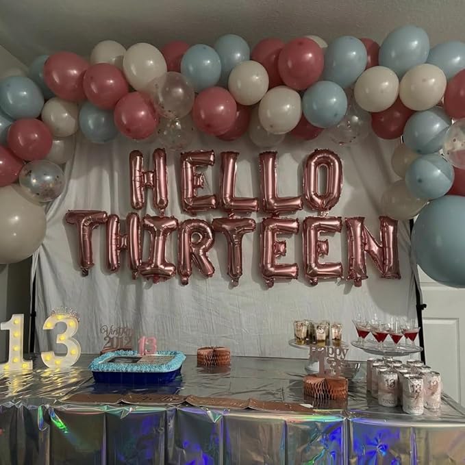 Gender Reveal Balloons, 60Pcs 12Inch Dusty Pink Blue White Gold Balloons for Boho Neutral Gender Reveal Baby Shower Engagement Birthday Party Decorations