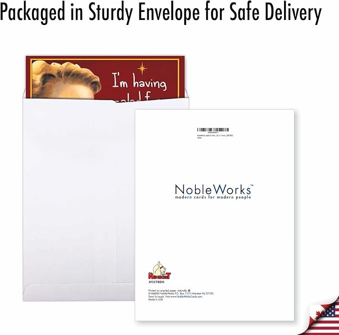 NobleWorks - Extra Large Funny Birthday Greeting Card 8.5 x 11 Inch with Envelope (1 Pack) Big, Jumbo Bday Salad For Dinner J9357BDG