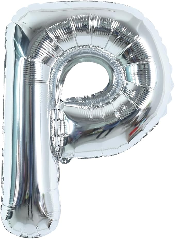 TONIFUL 40 Inch Large Silver Letter P Balloons Helium Balloons,Foil Mylar Big Letter Balloons for 2026 New Year Eve Graduation Wedding Baby Shower Birthday Party Anniversary Supplies Decorations