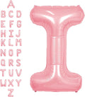 SUWEN 40 Inch Pink Large I Letter Balloons Big Foil Helium Letter Balloons A-Z Jumbo Mylar Happy Birthday Party Decorations for Girl Anniversary Party Supplies
