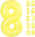 Yellow Foil Number 8 Balloon 40 Inch, Helium Mylar Eight Number 8 18 28 38 48 58 80 88 Birthday Balloons, 8th Yellow Women Men Wedding Anniversary, Graduations Party Supplies