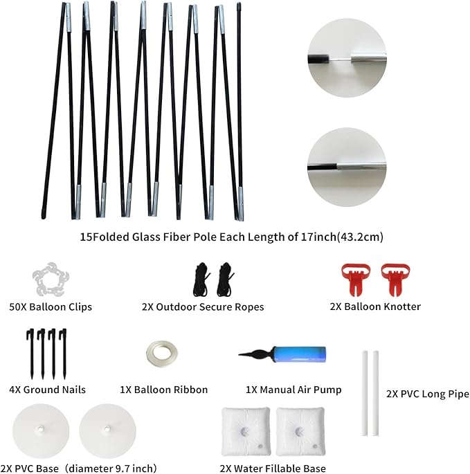Balloon Arch Kit, 10Ft Width & 9Ft Height Adjustable Balloon Arch Stand with Base, Balloon Arch Frame for Birthday Party Decorations Wedding Baby Shower Photo Backdrop