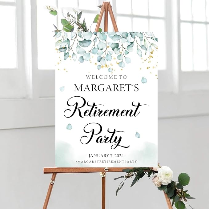 Personalized Retirement Yard Sign, Personalized Lawn Decoration for Happy Retirement Celebration, Outdoor Welcome Board for Party Entrance, Event Decor for Coworker Farewell Party, 12x18 Inch #10