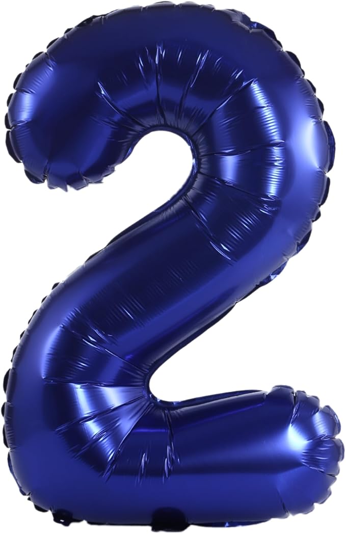 YPSelected 32 Inch Large Foil Helium Number Balloon Birthday Wedding Party 0-9 (Navy Blue, 2)