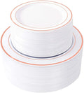 WDF 120 pieces Rose Gold Plates Disposable - Heavy Duty Rose Gold Plastic Plates Perfect for Wedding Party Birthday