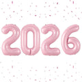 2026 Balloons,Pink 40Inch Number 2026 Balloons Pastel Pink 2026 Helium Foil Balloon,Happy New Year Balloons for New Year Eve Christmas Graduation Party Decorations