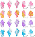 20Pcs Ice Cream Mini Pop Keychain Fidget Toy, Ice Cream Party Favors Supplies, Silicone Mini Pop Toys Birthday for Kids Anxiety Stress Reliever for Adults