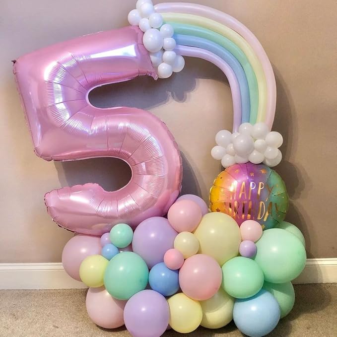40 Inch Number 8 Balloon, Pink 8 18 28 80 Birthday Balloons for Men Boys, 8th Birthday Decorations Party Supplies, Wedding, Graduations