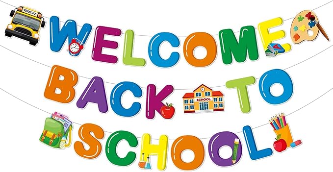 Welcome-Back To School Party-Decorations Supplies-Streamers - 11pcs Rainbow Colorful Hanging Swirls Banner,Kids Boys Girls Kindergarten College High Middle School Ceiling Garland Decor Panduola
