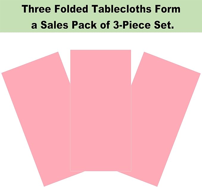 Plastic Pink Tablecloths 3 Pack Disposable Table Covers 54 x 108 in. Dusty Pink Table Cloths for Gender Reveal Parties Bridal Shower Engagement Wedding Birthday, Fits 6 to 8 Foot Rectangle Tables