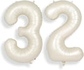 SUWEN 40 Inch Large Cream White 32 Balloon Numbers Big Foil Helium Number Balloons 0-9 Jumbo Happy 32nd Mylar Birthday Party Decorations for Women or men 23 Anniversary Party Supplies