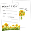 Sunflower Advice and Wishes Cards for the Graduate Cards 4x6 Inch Sunflower Grad Party Game Card 20 Pcs Double Sided Grad Advice and Wishes Card for Graduation Party Decoration for College Y439