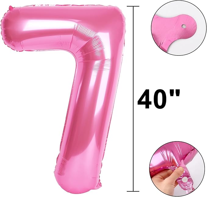 40 Inch Pink Number 27 Digital Balloon,Jumbo Mylar Foil Helium Balloon for 27 Balloons for Birthday Party,Wedding Anniversary Party Decorations