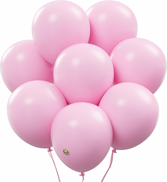 AFTERLOON® Biodegradable Balloons 50 pcs Cotton Candy Pink 10 Inch, Matte Color Thickened Extra Strong Latex Helium Float, for Baby Shower Gender Reveal Arch Wedding Birthday Party Decorations