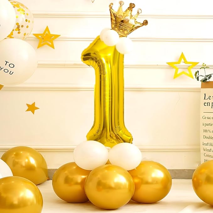 Balloons Gold Number Balloons Birthday Bridal Anniversary Celebration Decoration (32 inch"") (1)