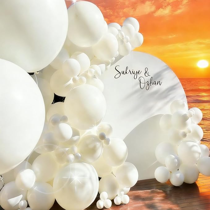 45 Pcs White Big Balloons 18 Inch Bulk Latex Balloon for Birthdays Weddings Party Decorations