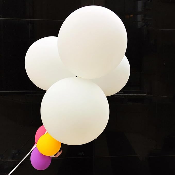 White Balloons Birthday Decorations 10 Pack 36 inch Round Wedding Ballons for White Themed Wedding Graduation Birthday Party Backdrop 4th of July Decorations Independence Day
