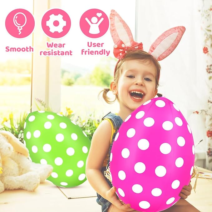 6 Pcs Easter Inflatables Eggs Outdoor Decorations Easter Inflatables Outdoor Decorations, Hanging Inflatables Holiday Party Decor Kit