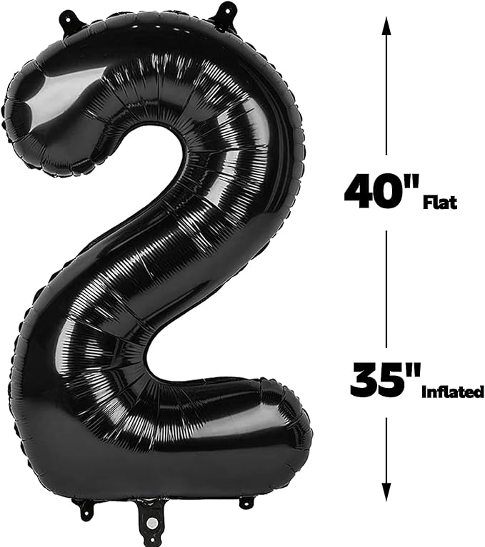 40 Inch Black Mylar Foil Number 26 Birthday Balloon, 26 Boy Girl Party Decorations Supplies, Big Helium Balloons Numbers for 26 62 Men Women Anniversary