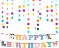 Dog Birthday Banner Cute Puppy Themed Party Decorations for Kids and Pet Birthday Photo DIY Backdrop (Color Pink)