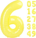 40 Inch Yellow Mylar Foil Number 6 Birthday Balloon, Digital Balloons for 6 16 Boy Girl Party Decorations Supplies, Yellow Big Helium Balloon Numbers for 26 36 46 60 Men Women Anniversary