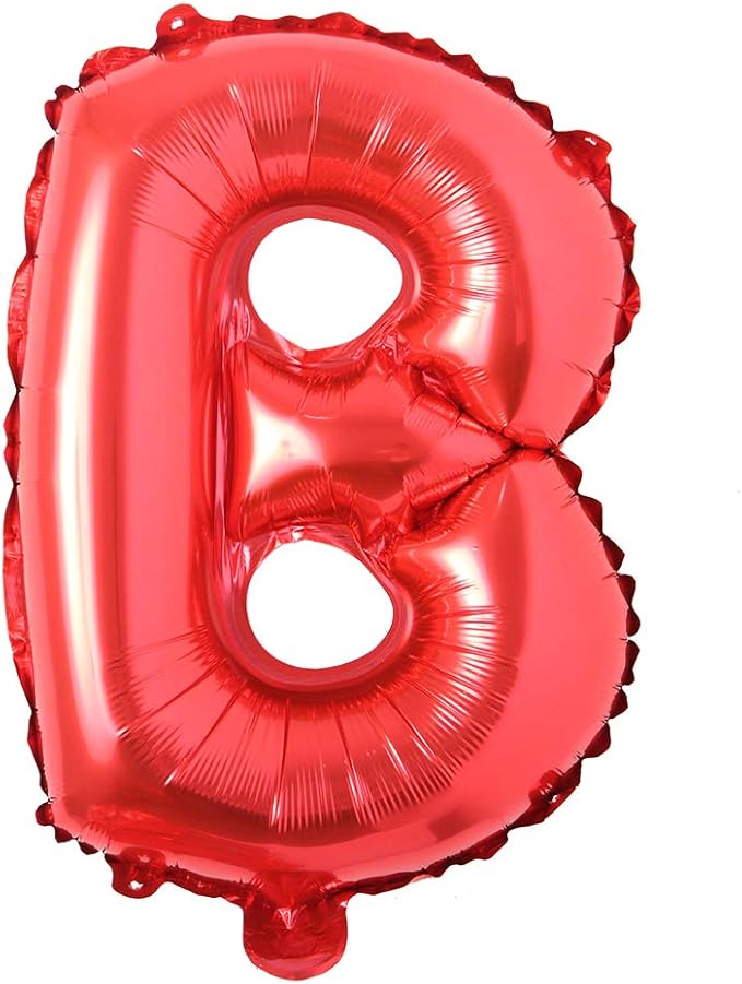 16" inch Single Red Alphabet Letter number Balloons Aluminum Hanging Foil Film Balloon Wedding Birthday party decoration banner Air Mylar Balloons (16 inch Red B)