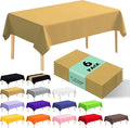 6 Pack Premium Disposable Plastic Tablecloth 54" x 108" Party Table Cloths Disposable for 6 to 8 Foot Tables Indoor or Outdoor Birthdays Weddings Christmas Anniversary Buffet Table (Gold)
