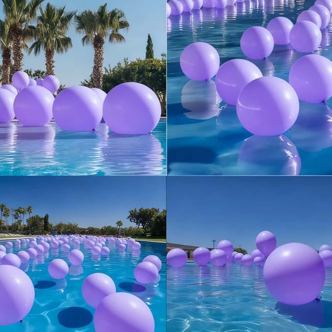 50 Pcs Giant Purple Latex Balloon Kit - Mixed Sizes 18", 24", 36" Ideal for Halloween, Easter, Weddings, Bridal Showers, Baby Showers & Events