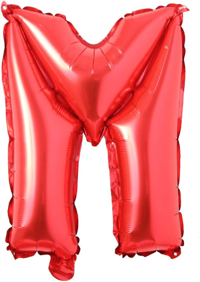 40 inch Red big size Number Letter alphabet Foil Helium Float Balloons Birthday Wedding Party Celebration decoration Air ball (40 INCH Red M)