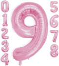 40 Inch Large Pink Number Celebration and Decoration Balloon for Birthday Parties, Graduations, Anniversaries, Weddings, Photo Shoots, Special Events - Helium Foil Mylar (Pink Number 9)