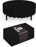 Pureegg Plastic Table Cloth Disposable 8 Pack, 84'' Round Table Cloths, Graduation Decorations Class of 2026, Graduation Party Tablecloths, Round, Plastic Cover, Leakproof & Sturdy, Black