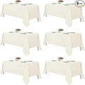 Fitable Ivory Tablecloths for 6-8 Foot Tables, 6 Pack - 70 x 120 Inches - Reusable and Washable Table Clothes, Polyester Fabric Table Covers for Wedding, Party, Banquet