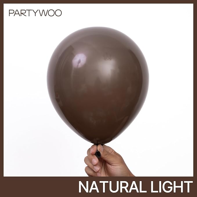 PartyWoo Dark Brown Balloons 101pcs 12 Inch Boho Coffee Neutral Fall Latex Helium Balloons for Graduation Baby Shower Anniversary Thanksgiving Birthday Autumn Theme Party Decorations Brown-F20