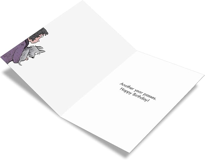 NobleWorks - 1 Humor Birthday Card with Envelope - Funny Cartoons for Birthday Greetings, Celebration Notecard - Squeaker Toy C2624BDG