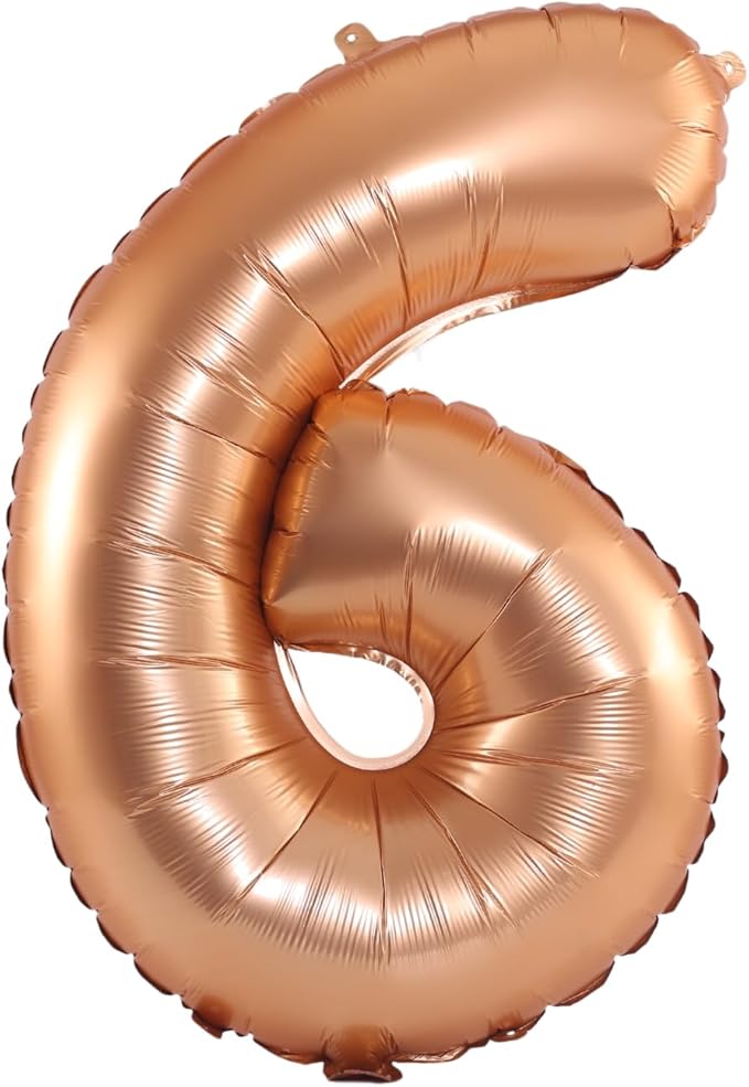 YPSelected 32 Inch Large Foil Helium Number Balloon Birthday Wedding Party 0-9 (Orange, 6)