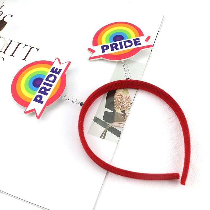 Pride Day Headband Rainbow Love Hair Accessories Colorful Circle Hair Decoration for LGBT DIY in Sweet Pride Day 1 Pcs