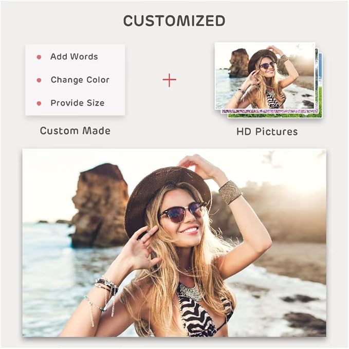 BELECO 5x5ft Fabric Custom Backdrop Customized Backdrop with Picture Logo Text Customize Your Design Personalized Background Banner for Party Decor Birthday Wedding Festival Photoshoot Props