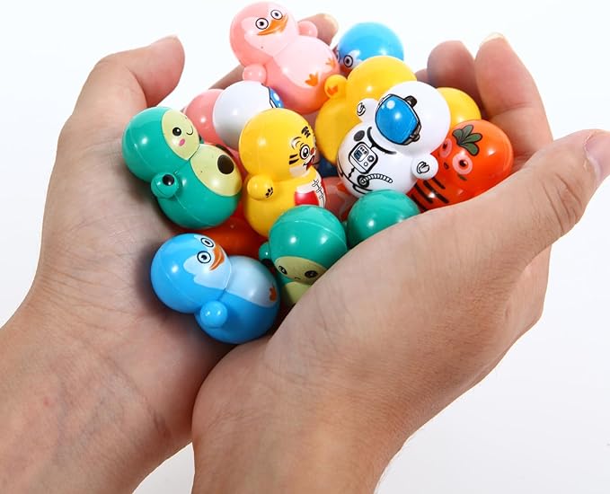 60pcs Mini Animal Tumbler Toy Set for Kids Party Favors, righting Doll Fidget Toys, Cute Tumbler Toy Roly-Poly self-righting Doll Tumbler Bulk Toys for Boys Girls, Classroom Prizes, Pinata Fillers